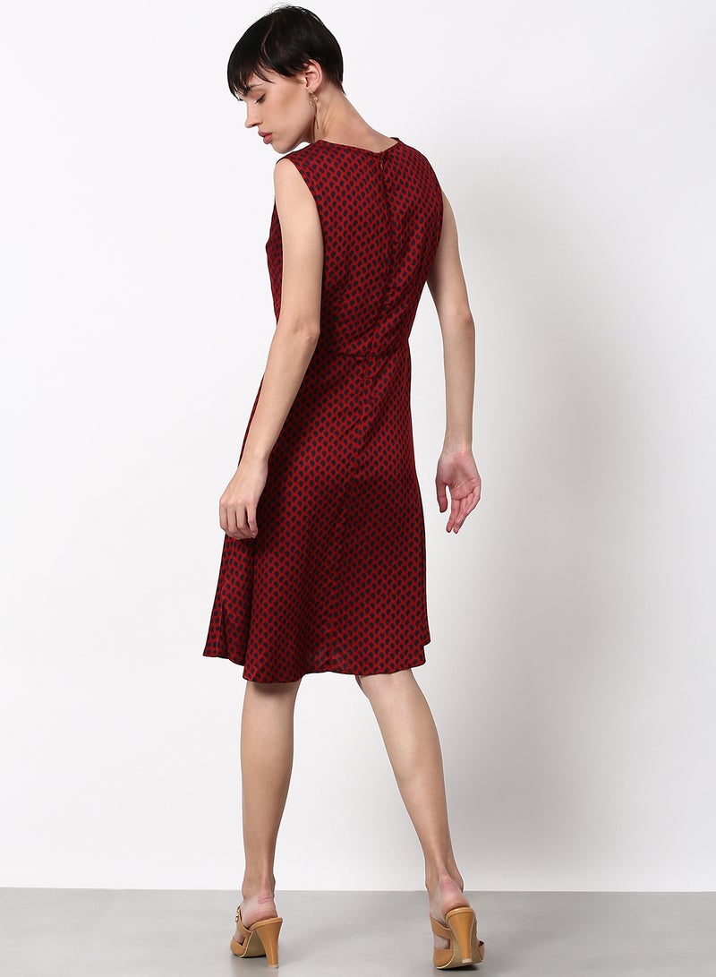 ABOF Regular Fit Casual Dress Maroon  - Image 2