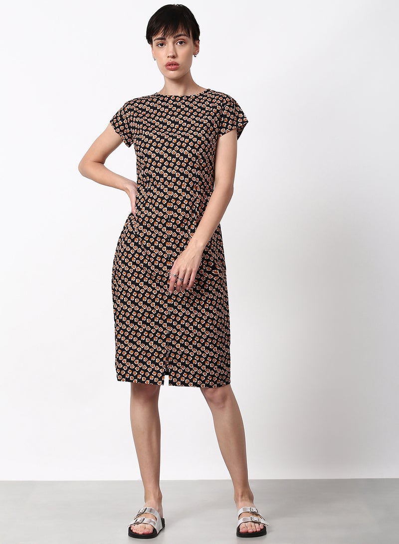 ABOF Boxy Fit Casual Dress Brown  - Image 1