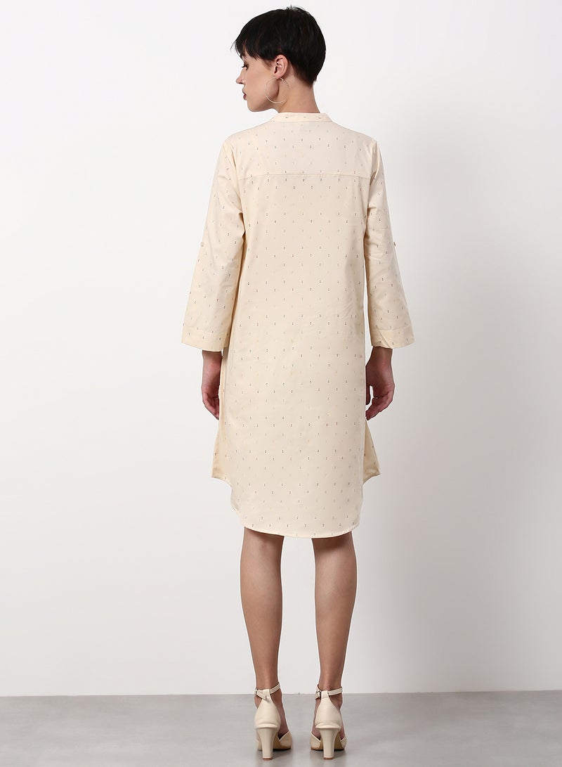 ABOF Regular Fit Casual Dress Beige  - Image 2
