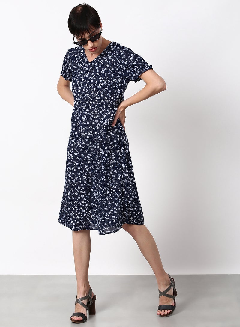 ABOF Regular Fit Casual Dress Navy  - Image 3