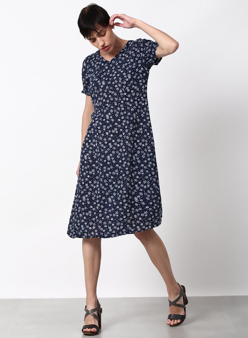 ABOF Regular Fit Casual Dress Navy  - Image 1