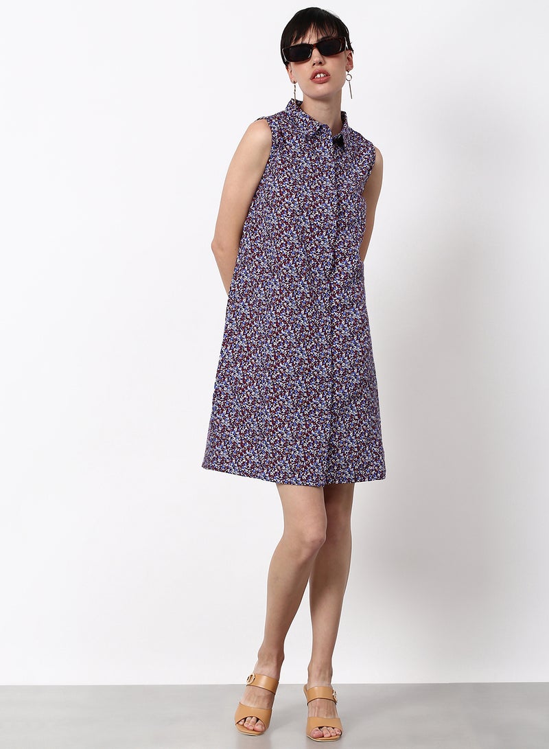 ABOF Regular Fit Casual Dress Brown  - Image 3