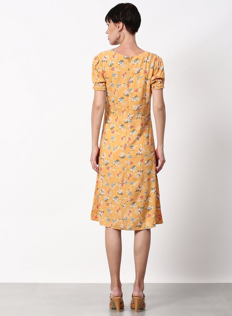 ABOF Regular Fit Casual Dress Yellow  - Image 2