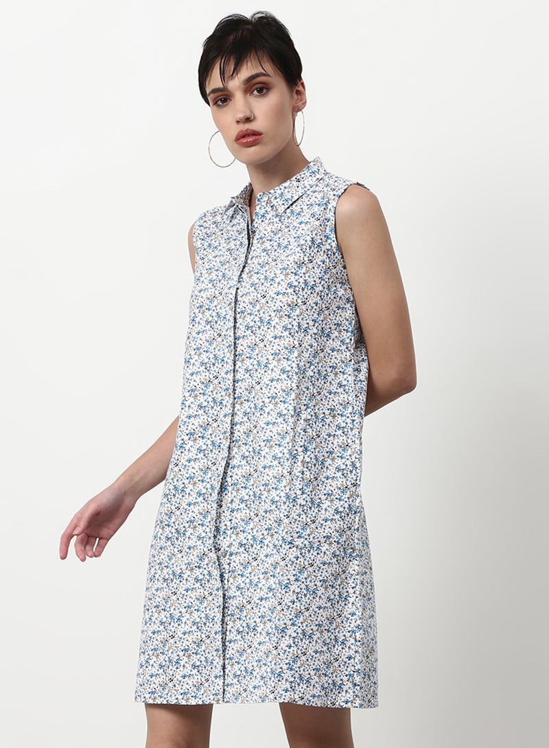 ABOF Regular Fit Casual Dress Blue  - Image 1