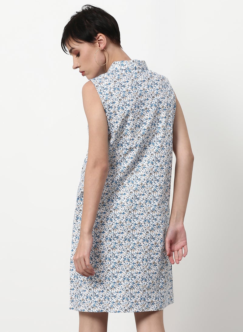 ABOF Regular Fit Casual Dress Blue  - Image 2
