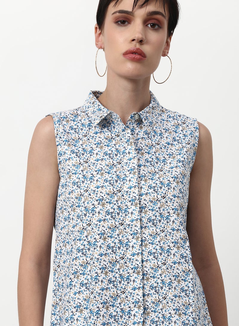 ABOF Regular Fit Casual Dress Blue  - Image 4