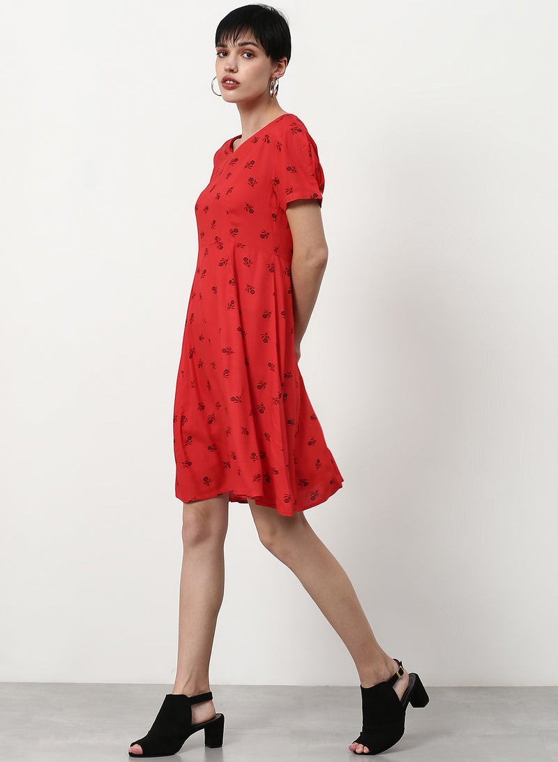 ABOF Regular Fit Casual Dress Red  - Image 4