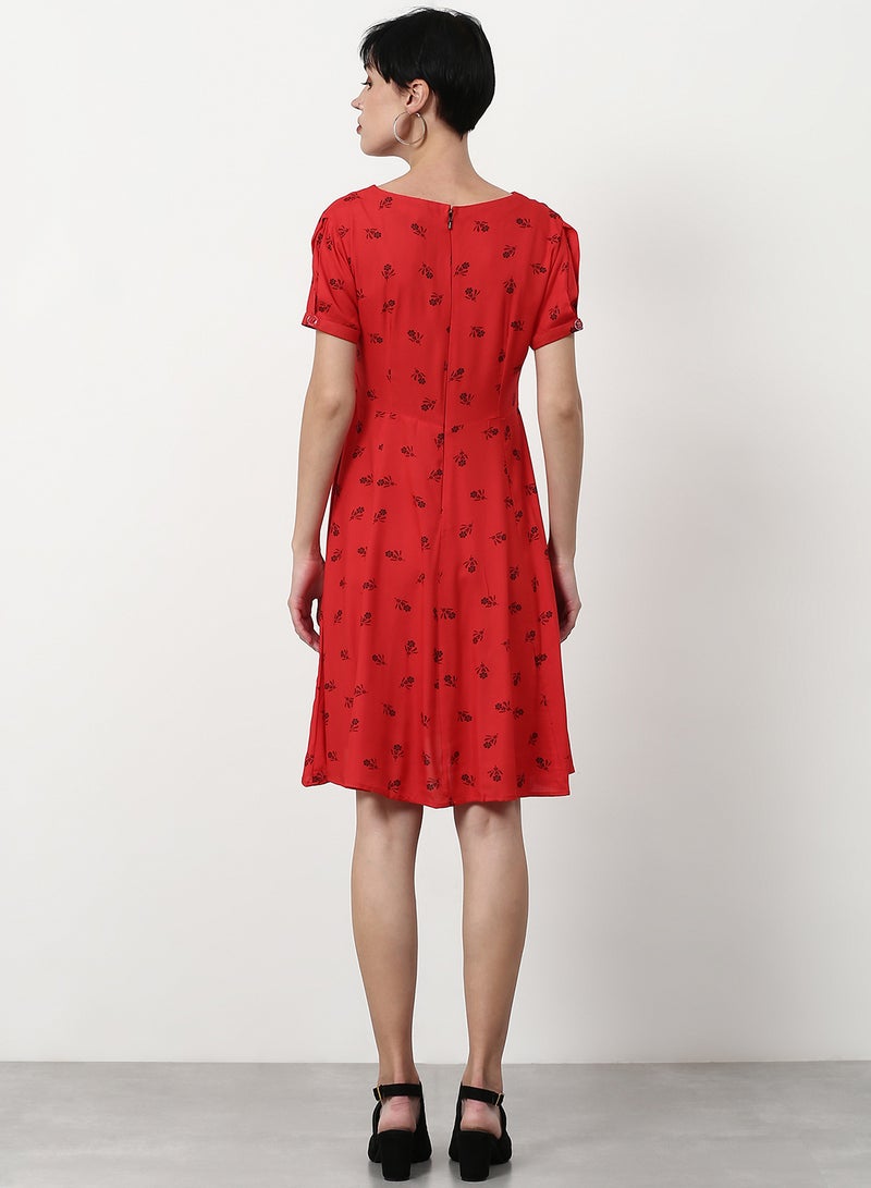 ABOF Regular Fit Casual Dress Red  - Image 2
