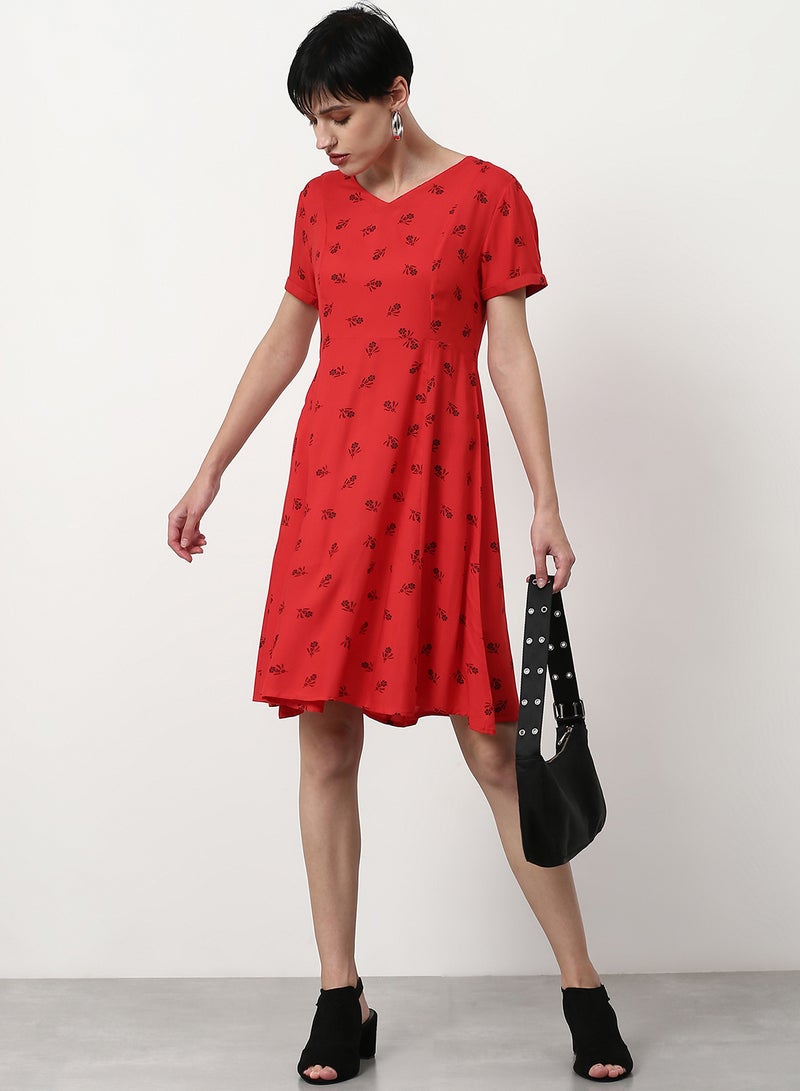 ABOF Regular Fit Casual Dress Red  - Image 3