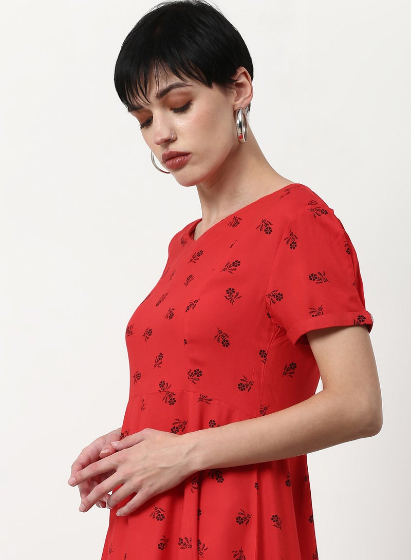 ABOF Regular Fit Casual Dress Red  - Image 5