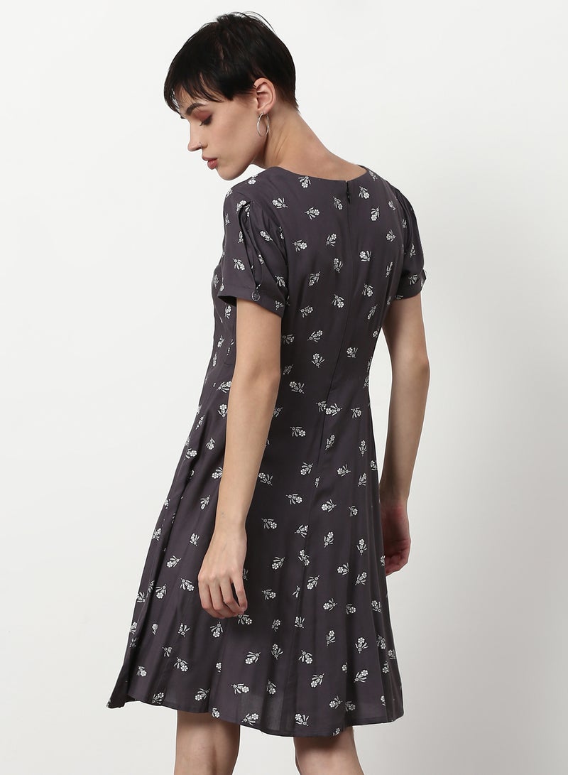 ABOF Regular Fit Casual Dress Dark Grey  - Image 2