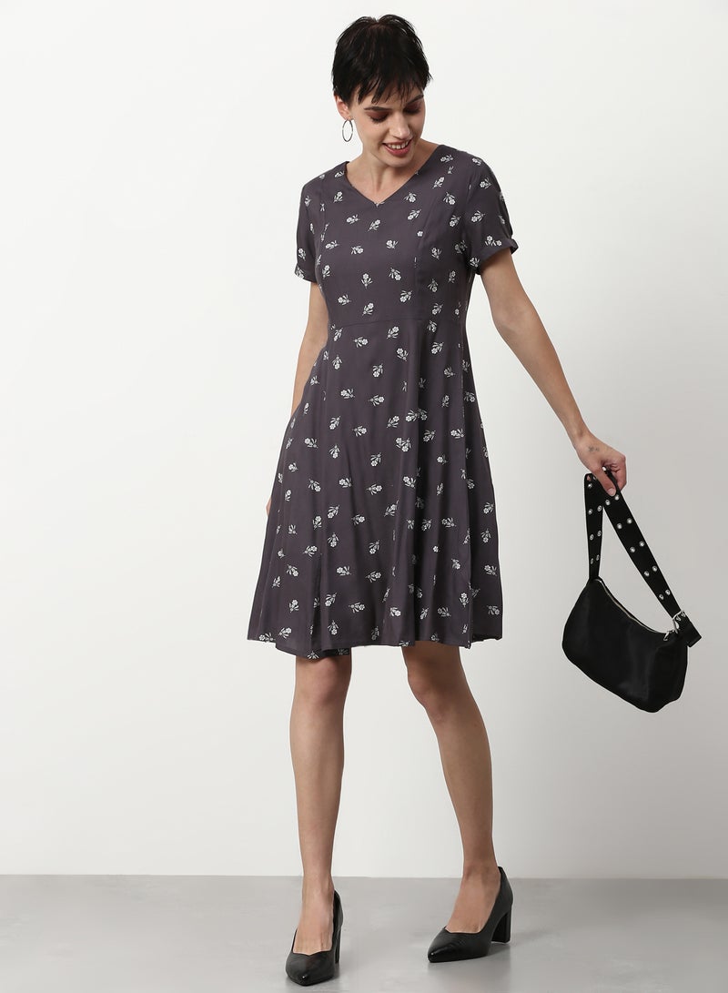 ABOF Regular Fit Casual Dress Dark Grey  - Image 3