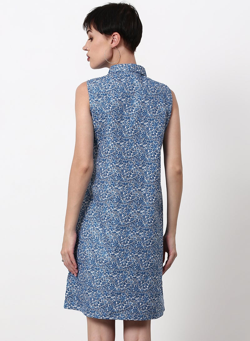 ABOF Regular Fit Casual Dress Blue  - Image 2
