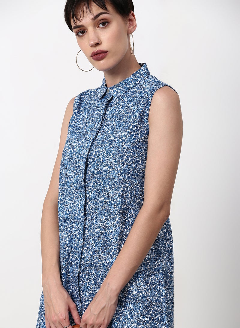 ABOF Regular Fit Casual Dress Blue  - Image 4