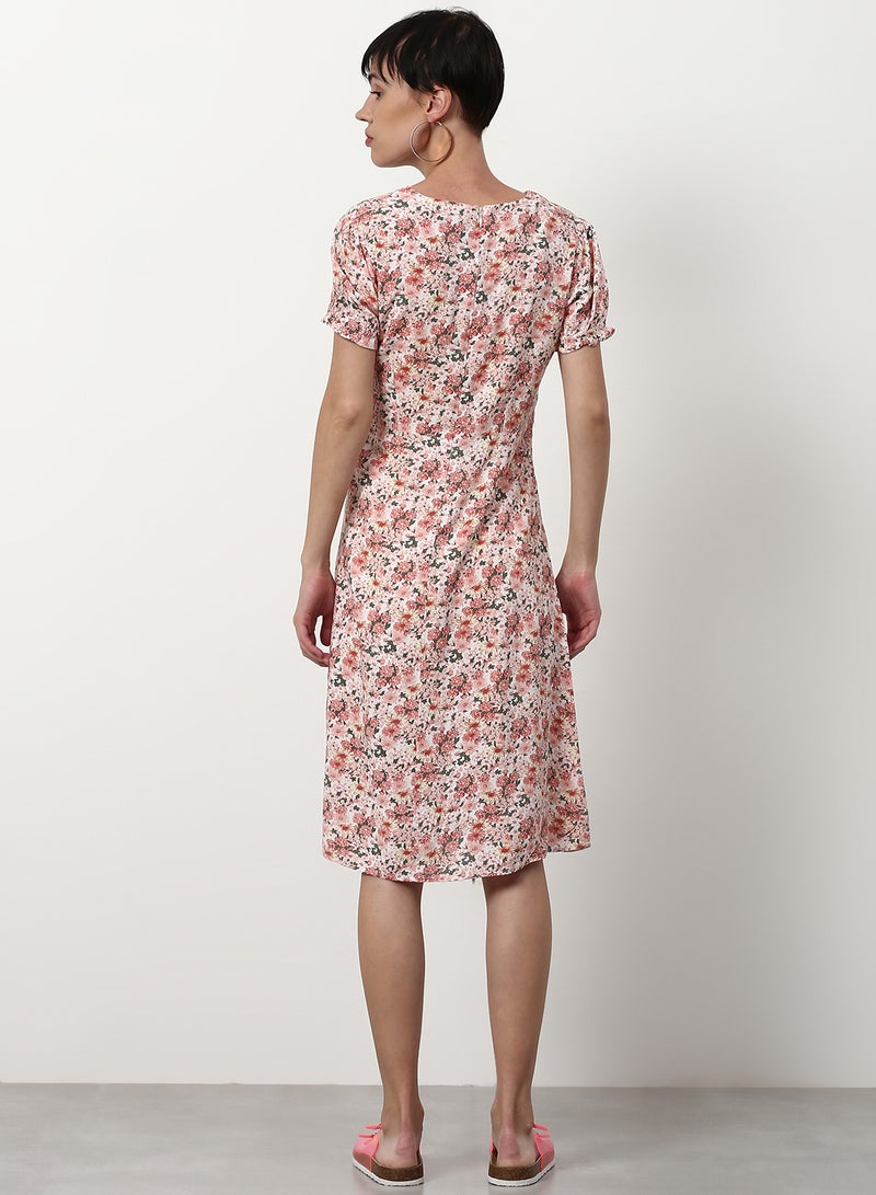 ABOF Regular Fit Casual Dress Peach  - Image 2