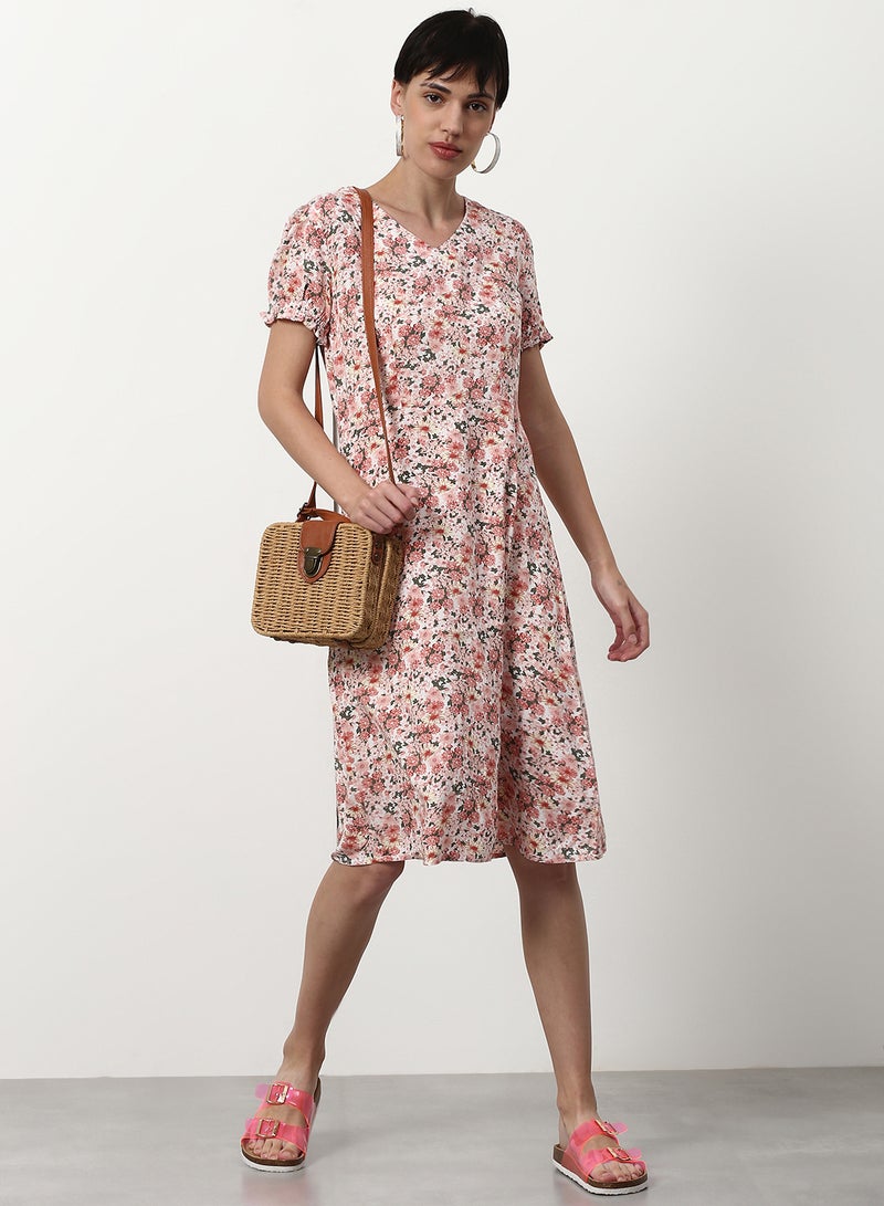 ABOF Regular Fit Casual Dress Peach  - Image 3