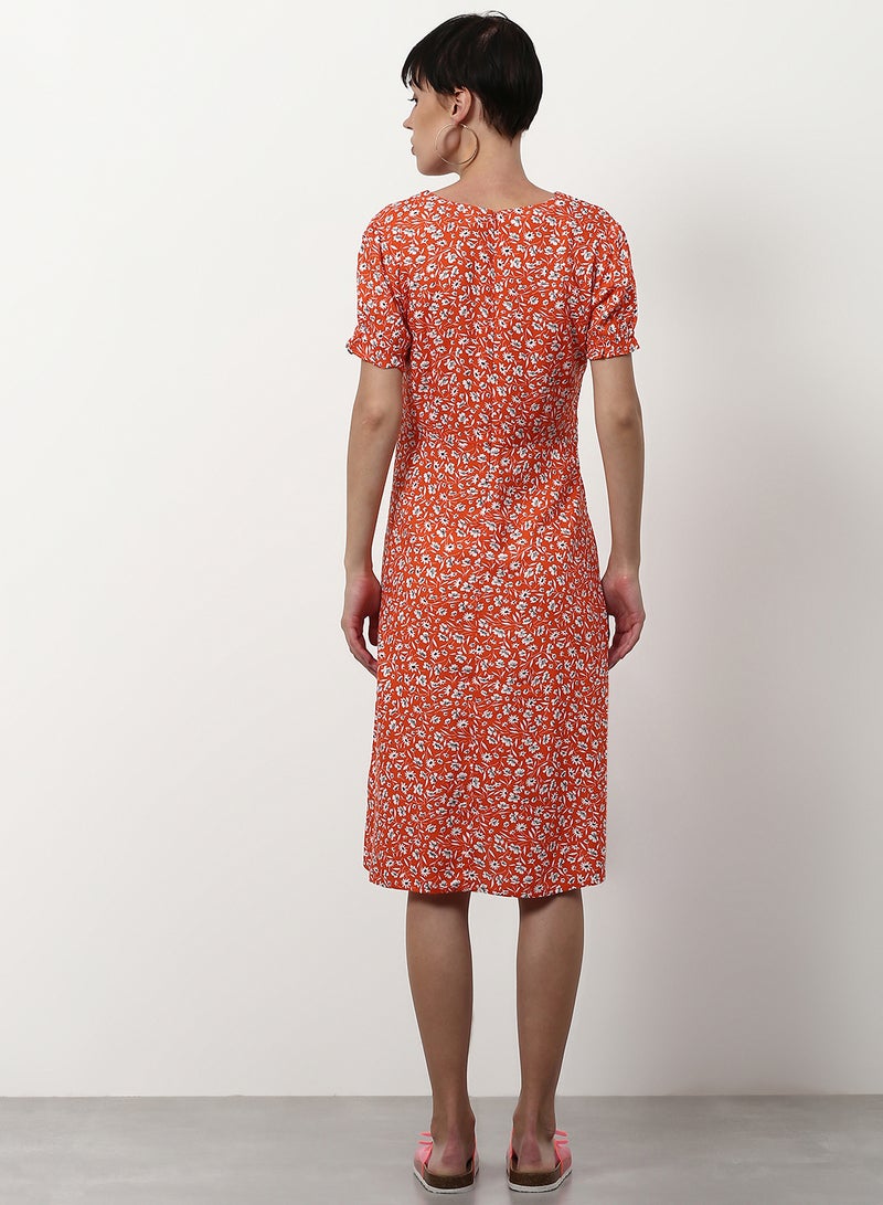 ABOF Regular Fit Casual Dress Orange  - Image 2