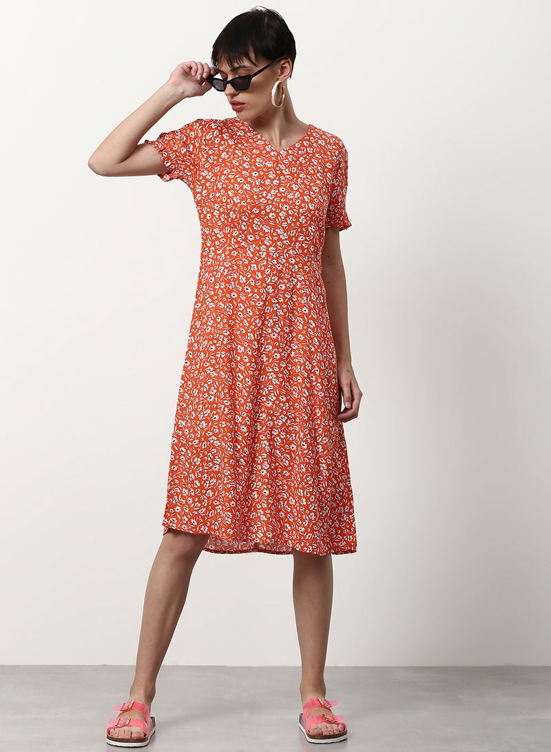 ABOF Regular Fit Casual Dress Orange  - Image 3
