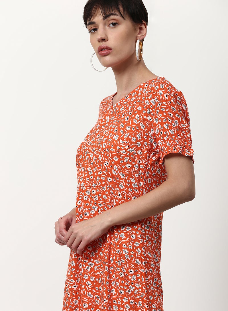 ABOF Regular Fit Casual Dress Orange  - Image 4