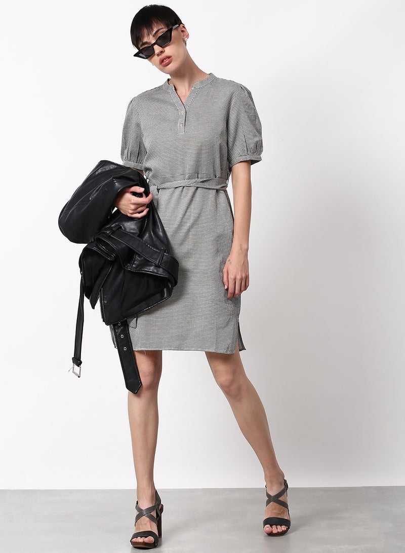 ABOF Regular Fit Casual Dress Grey  - Image 3