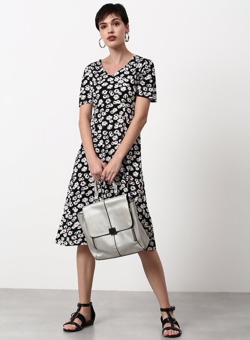 ABOF Regular Fit Casual Dress Black  - Image 3