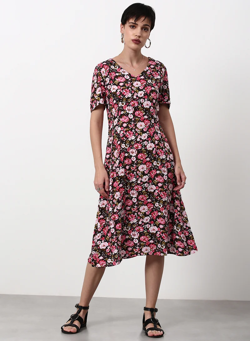ABOF Regular Fit Casual Dress Multicolour