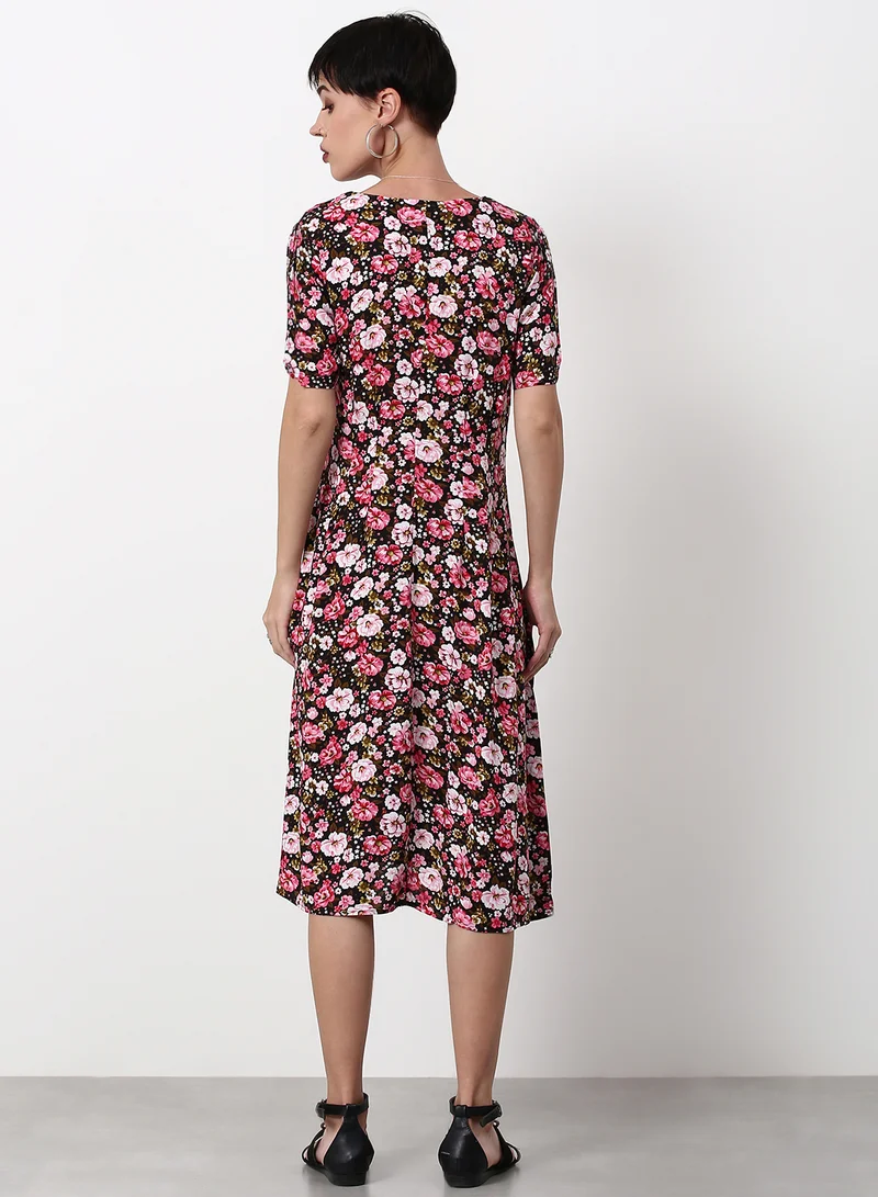 ABOF Regular Fit Casual Dress Multicolour