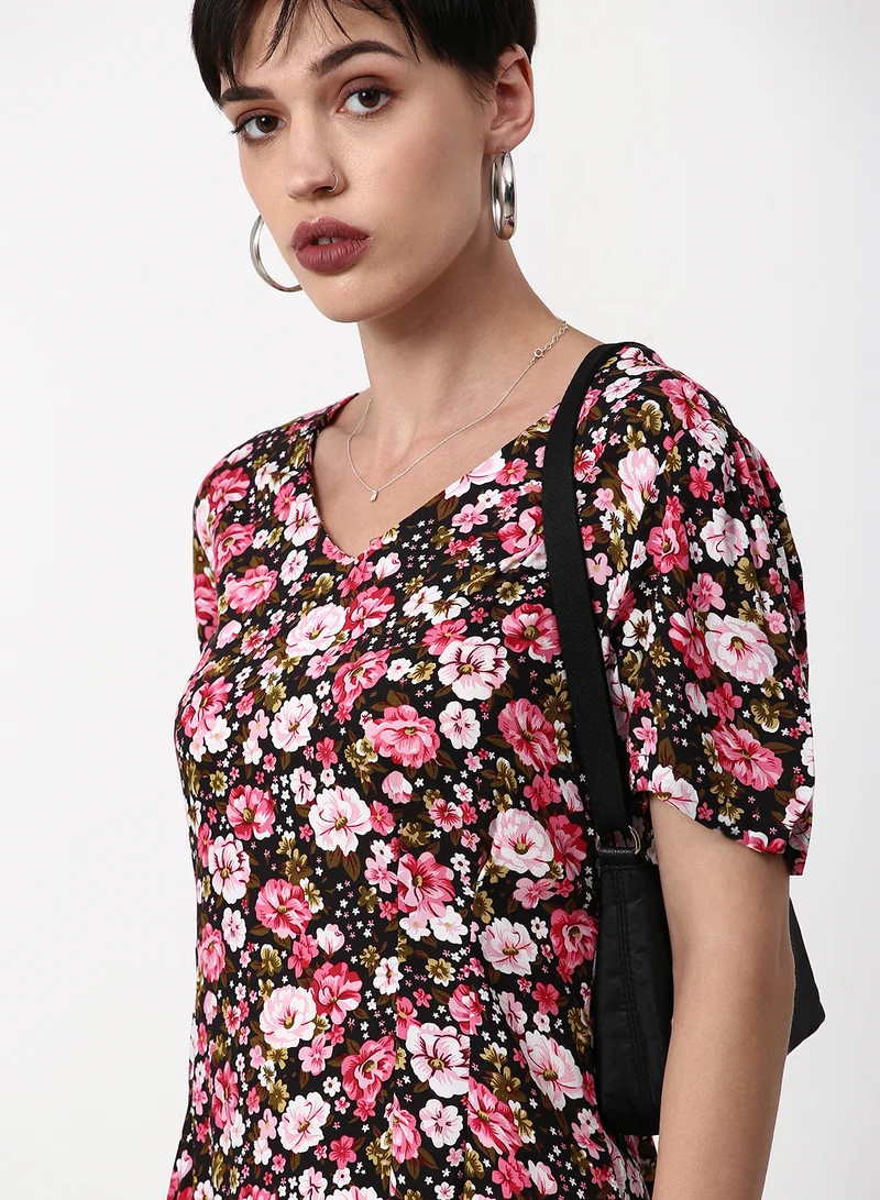 ABOF Regular Fit Casual Dress Multicolour
