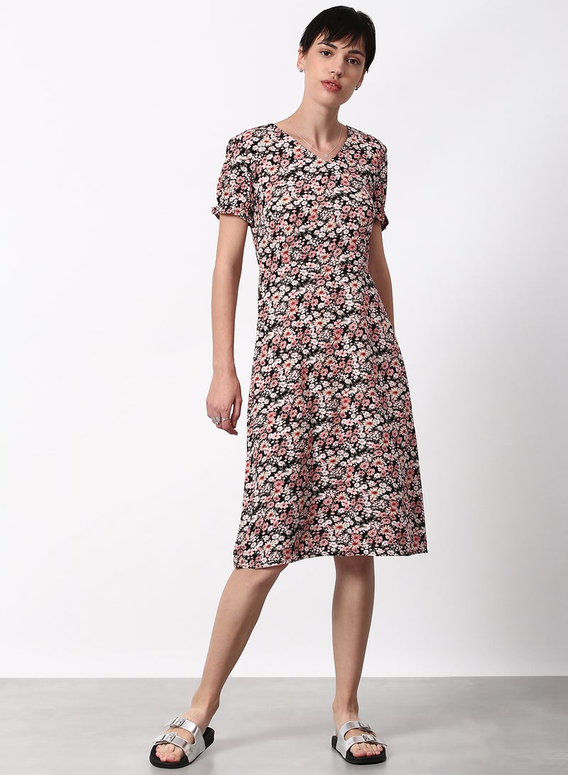 ABOF Regular Fit Casual Dress Black  - Image 1