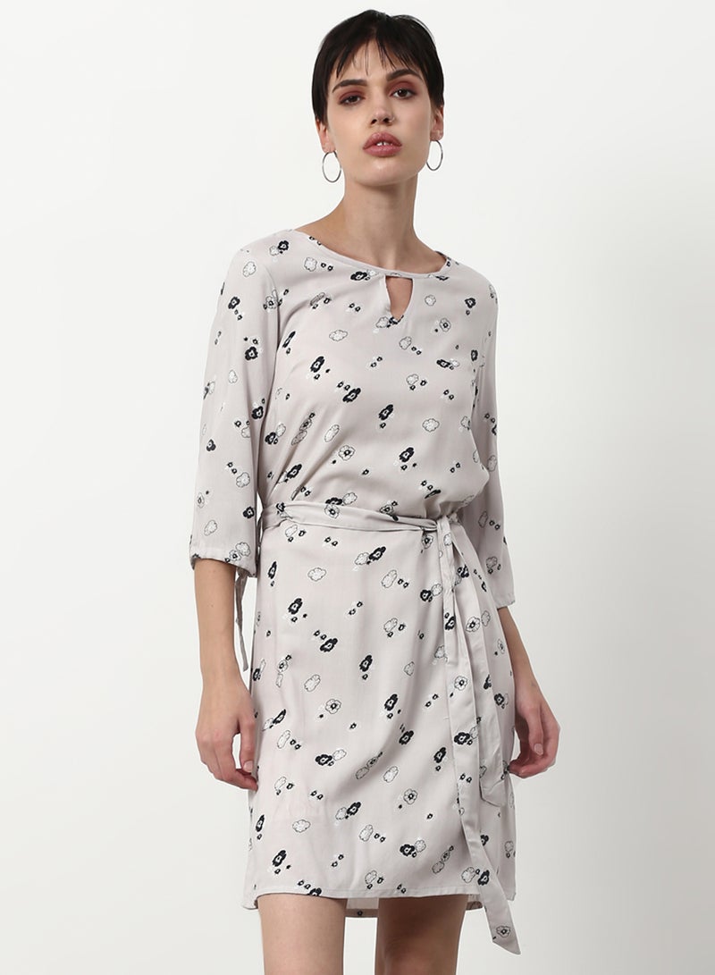 ABOF Regular Fit Casual Dress Beige - Image 1