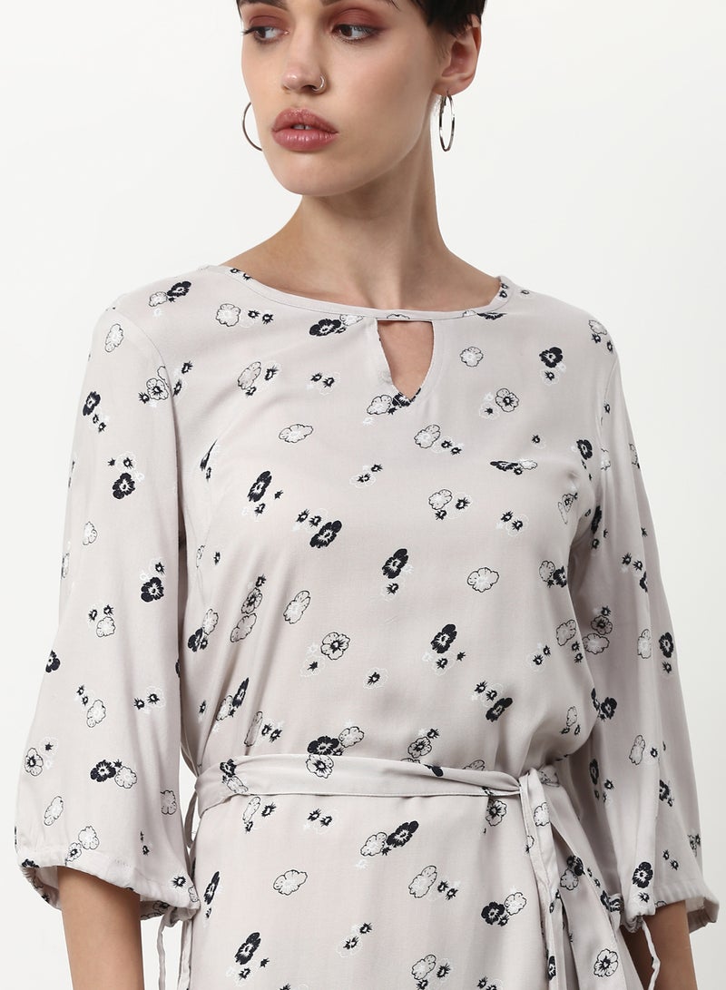 ABOF Regular Fit Casual Dress Beige - Image 4