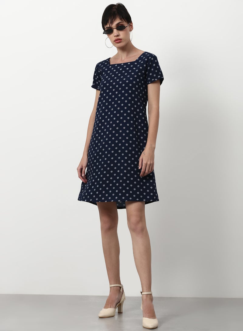 ABOF Regular Fit Casual Dress Navy  - Image 3