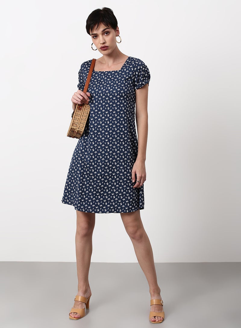 ABOF Regular Fit Casual Dress Blue  - Image 3