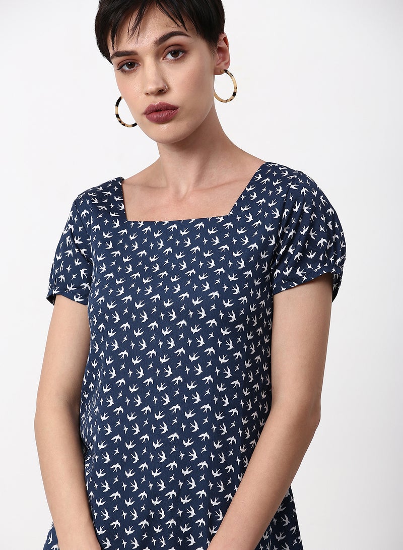 ABOF Regular Fit Casual Dress Blue  - Image 4