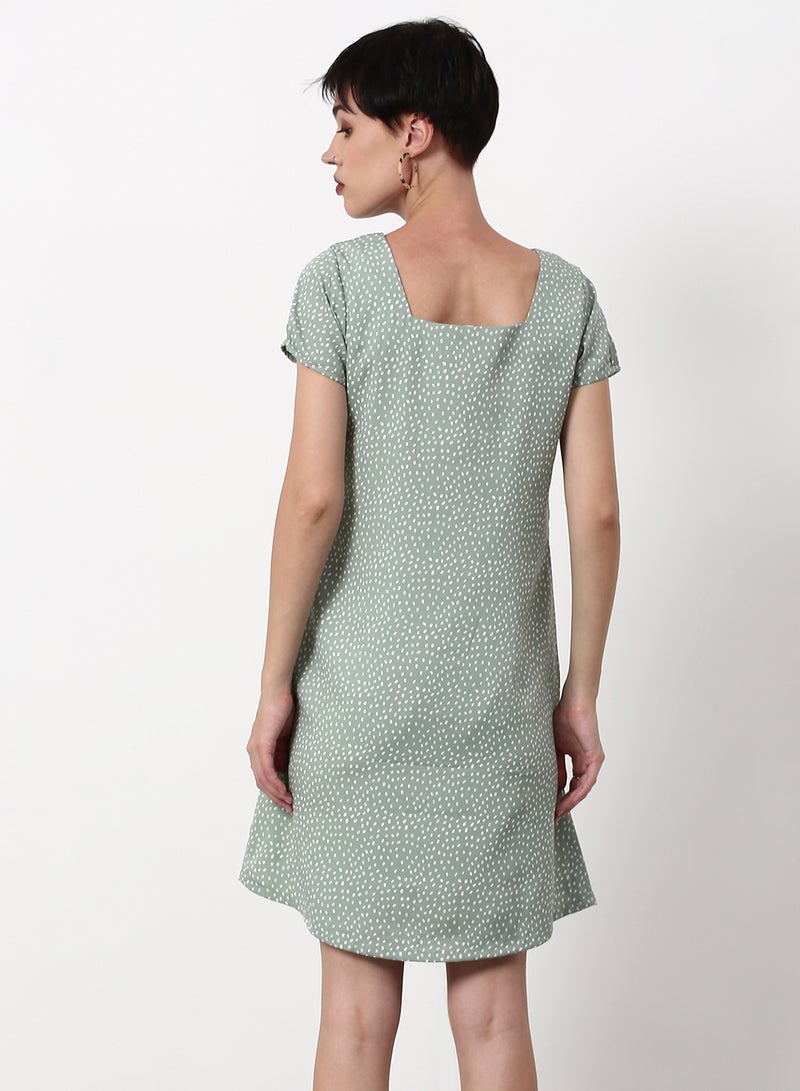 ABOF Regular Fit Casual Dress Green  - Image 2