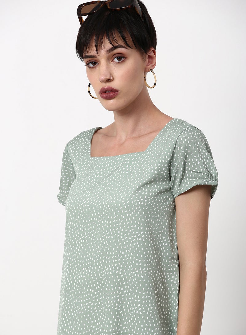 ABOF Regular Fit Casual Dress Green  - Image 4