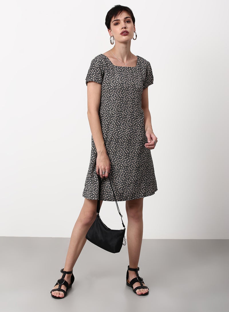 ABOF Regular Fit Casual Dress Dark Grey  - Image 3