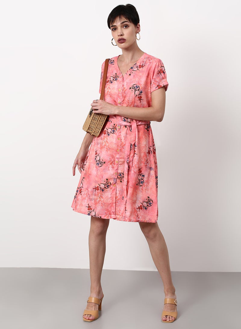 ABOF Regular Fit Casual Dress Pink  - Image 3