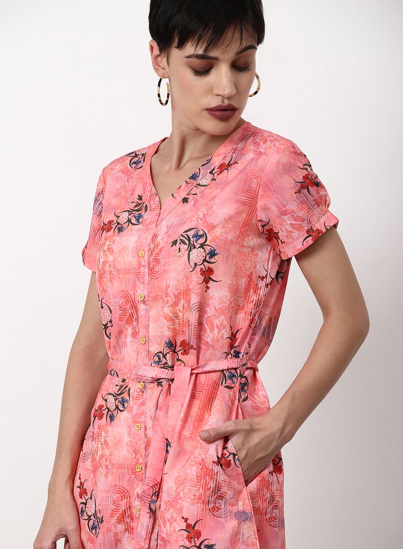 ABOF Regular Fit Casual Dress Pink  - Image 4