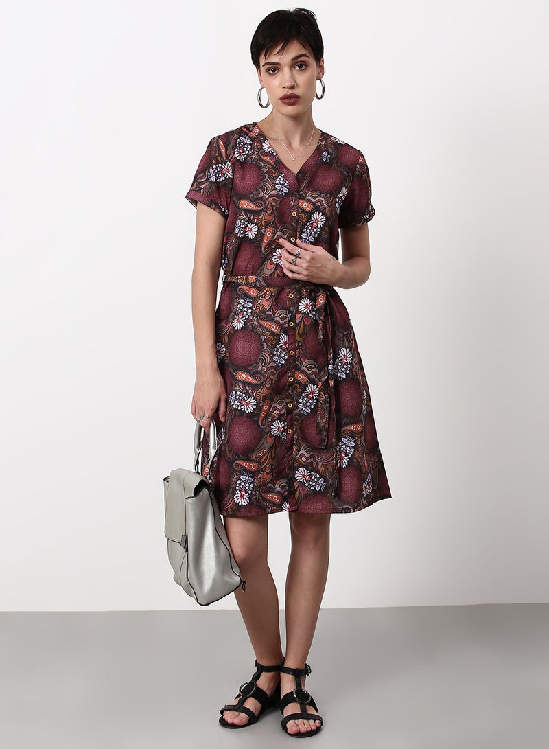 ABOF - Regular Fit Casual Dress Brown - Image 1