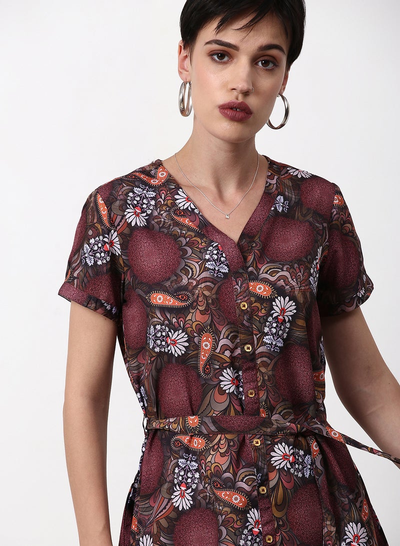 ABOF - Regular Fit Casual Dress Brown - Image 1