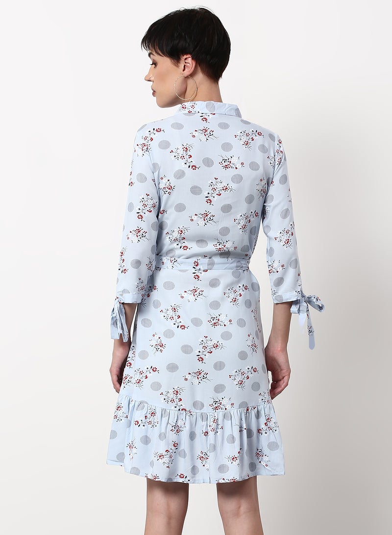 ABOF - Regular Fit Casual Dress Light Blue - Image 1