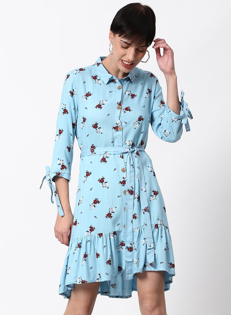 ABOF Regular Fit Casual Dress Light Blue  - Image 1