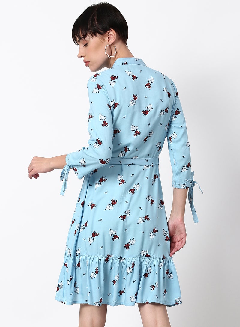 ABOF Regular Fit Casual Dress Light Blue  - Image 2