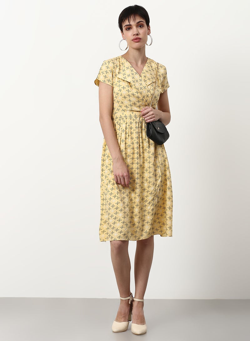 ABOF Regular Fit Casual Dress Yellow - Image 3