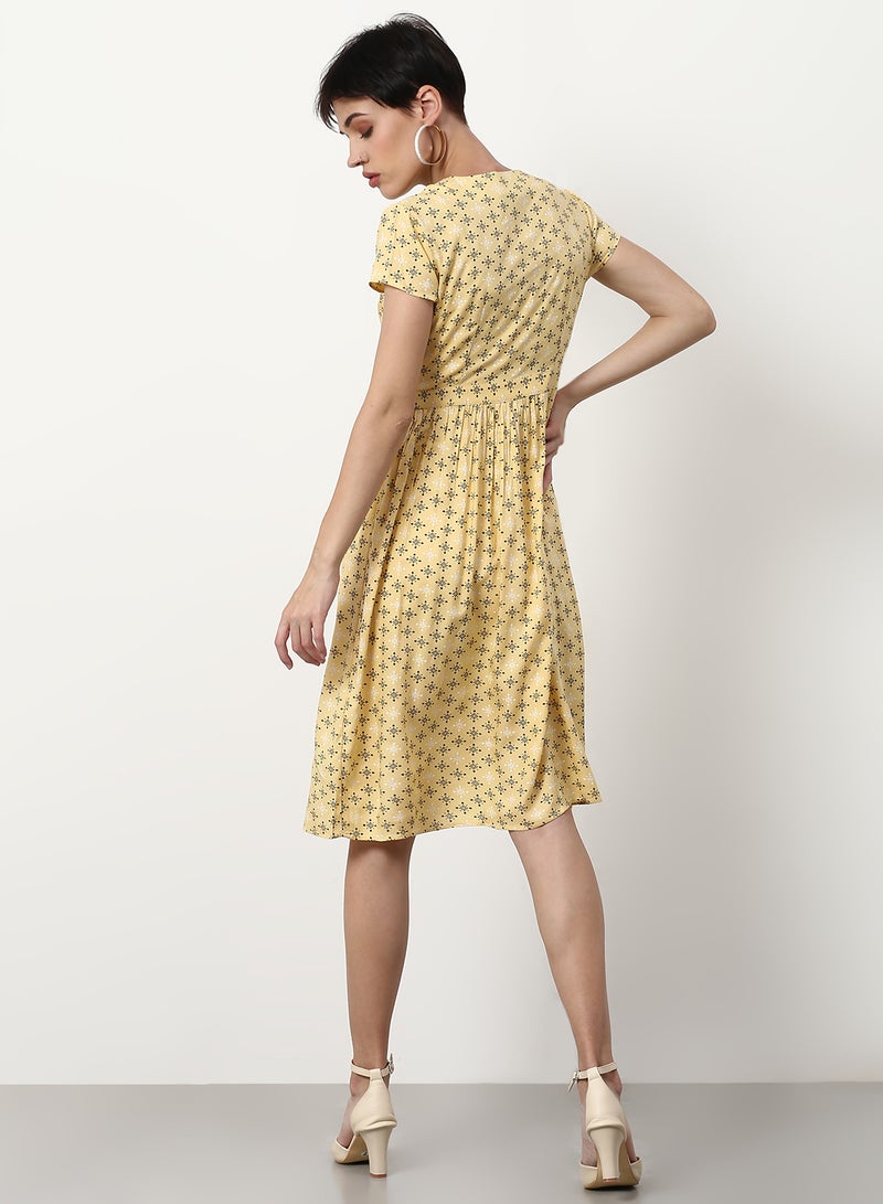 ABOF Regular Fit Casual Dress Yellow - Image 2