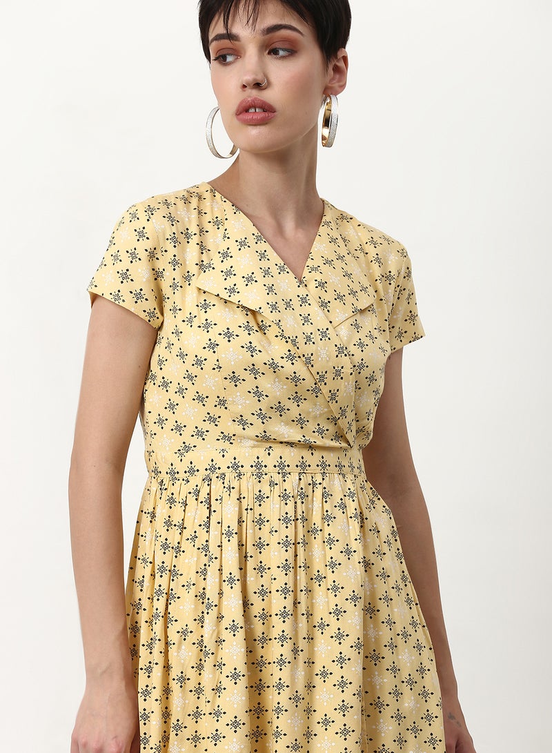 ABOF Regular Fit Casual Dress Yellow - Image 4