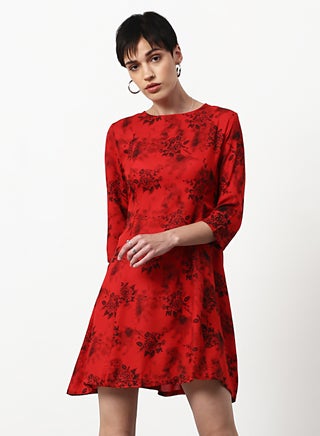 Regular Fit Casual Dress Red - v1637071690/N49076261V_1