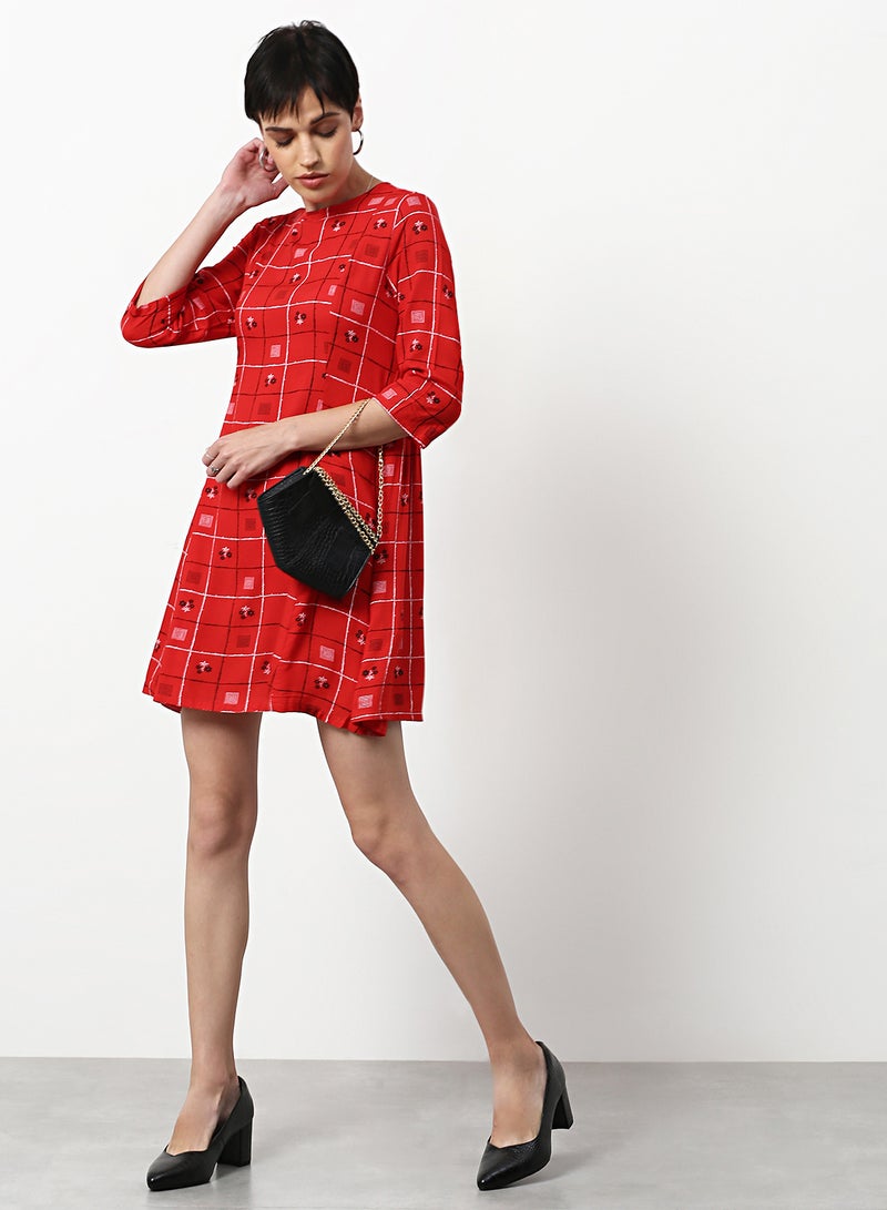 ABOF Regular Fit Casual Dress Red  - Image 3