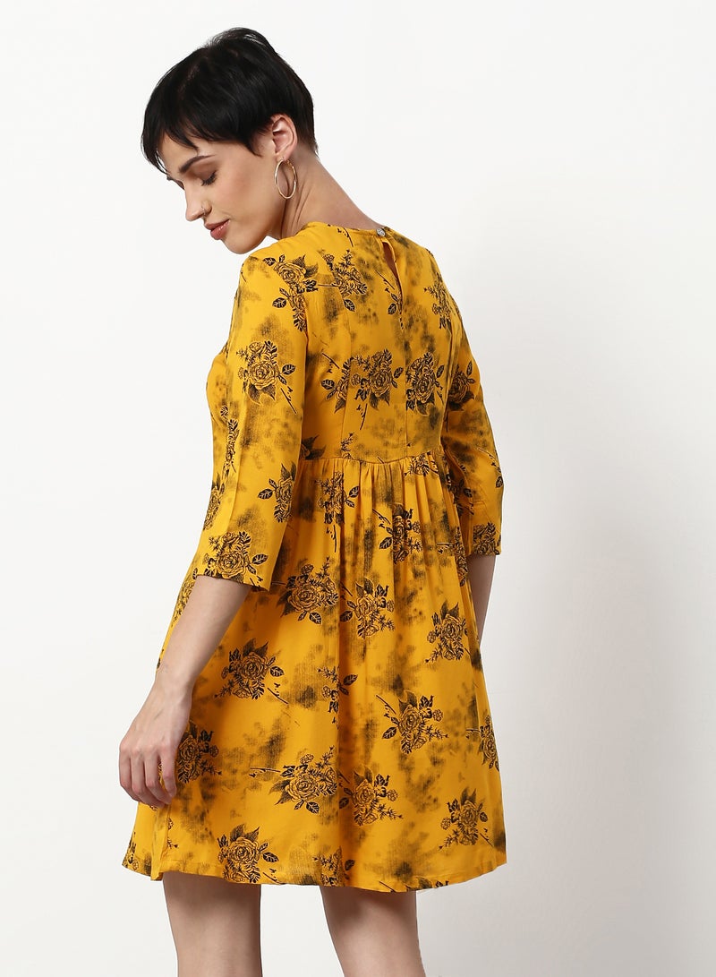 ABOF Regular Fit Casual Dress Yellow  - Image 2